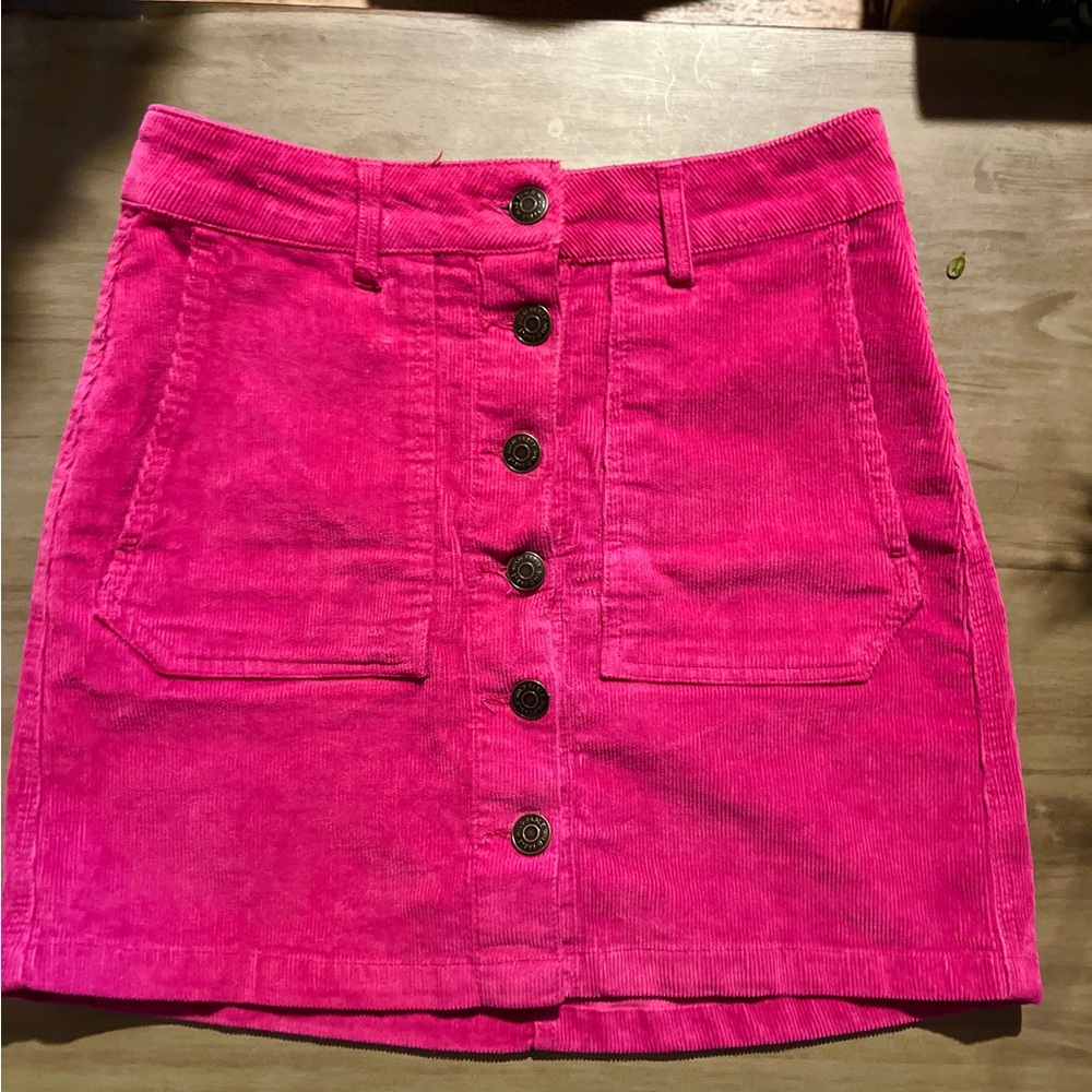 Wild Fable Pink Corduroy Button-Front Skirt